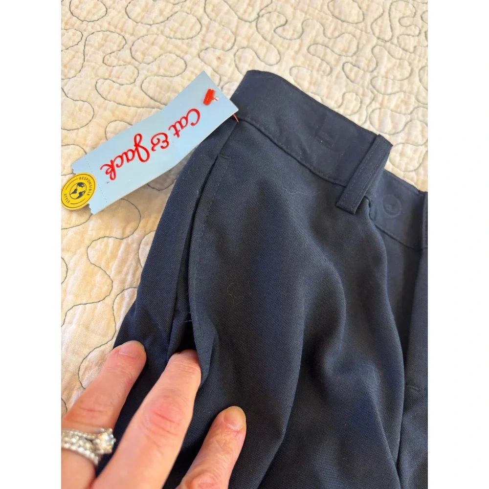 Cat & Jack Boys Navy Blue Chino Dress Pants Size 4 Flat Front - Picture 4 of 7